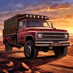 Obraz premium the AI Image Generator, side of the pickup truck for a dynamic perspective