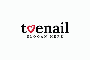 creative logo type love toenail care and treatment icon logo design vector illustration. modern love toenail removal logo vector design template with elegant, playful, and unique.