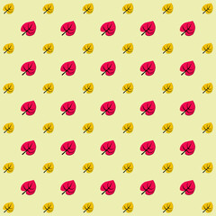 Vector autumn background with leaves in autumn colors. Repeating pattern with leaves. Seamless, autumn, leaves, colorful, falling, background, pattern.