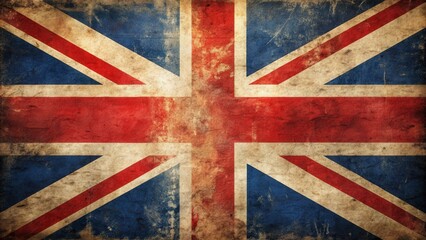 Fototapeta premium Old vintage weathered UK Great Britain flag , aged, retro, patriotic, nostalgic, antique, distressed, patriotic, British
