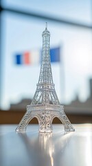 Crystal Eiffel Tower Model on Table