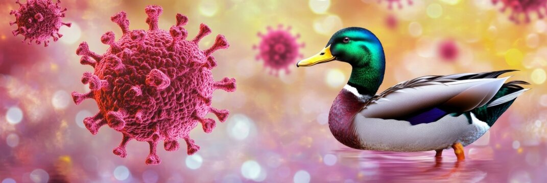 A duck becomes infected with the Avian Influenza Virus, affecting mammals and humans