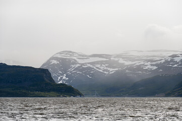 nature sceneries along the road from Alta to Tromsoe, Norway
