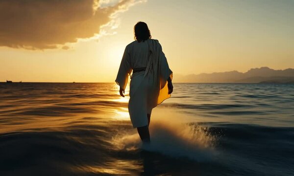 
A powerful depiction of jesus walking on water, symbolizing faith and divine miracles. This image captures the serene yet awe-inspiring moment, perfect for spiritual and inspirational themes.