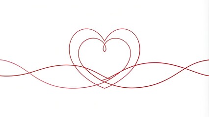 Simple, modern, and minimalist illustration of a heart made up of continuous lines and curves, representing love, connection, and unity in a subtle yet powerful way.