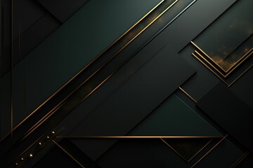 Obraz premium Abstract geometric background with black and gold stripes.
