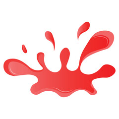 Strawberry Splash with Cartoon Style. Isolated on White Background. Vector Illustration Design