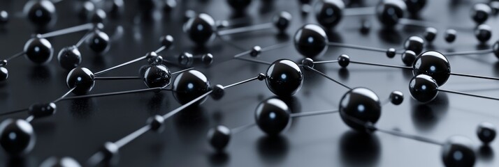 A model of a molecular DNA structure on a grey surface with interconnected cells