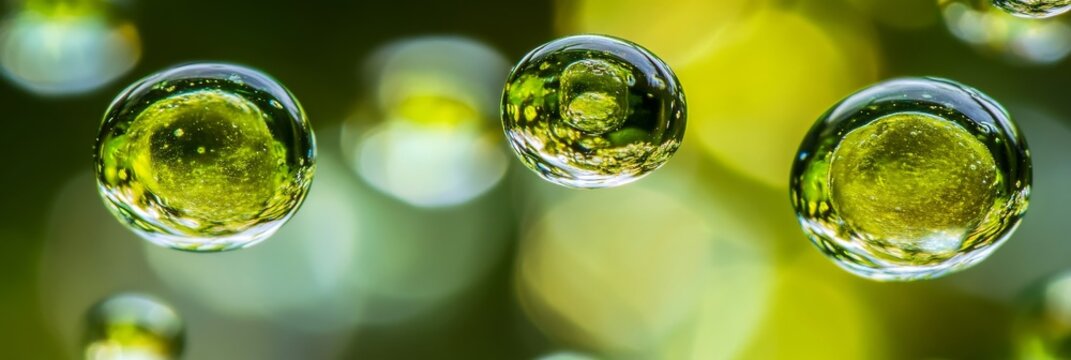 Anatomical view of pond water planktons with soft focus