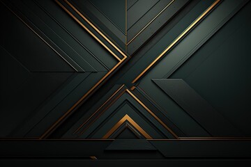 Obraz premium Abstract geometric background with black and gold stripes.