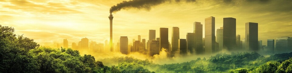 Fototapeta premium Sustainable Future: Abstract Visualization of Carbon Emission Reduction. Creative Pattern Illustrating Green Practices, Renewable Energy, and Climate Change Mitigation. AI-Generated Eco-Friendly Conce