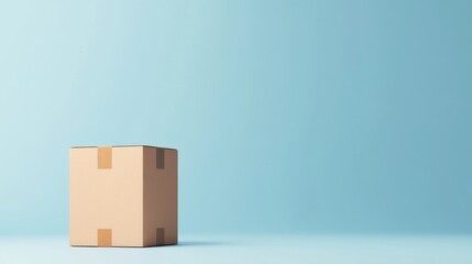 Fototapeta premium A 3D-rendered delivery box with an editable stroke, set against a simple background, symbolizing e-commerce and online shopping. The icon is minimalist with minimal texture