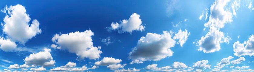 Beautiful Sky with Fluffy Clouds