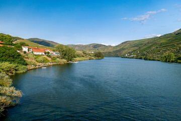 river landscape with mountain