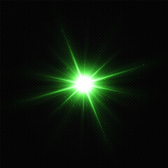 Shining magic star. Beautiful effect flashing star, Christmas Star. Glowing light explodes.
