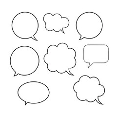 Line art speech bubbles bundle in vector format, perfect for clean, modern designs.