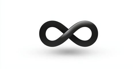  Black Infinity Symbol on White Background, Simple Vector Line Art, Minimalistic Design