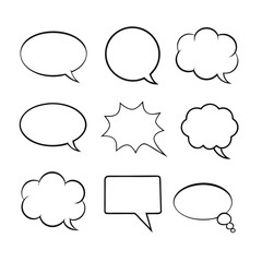 Line art speech bubbles bundle in vector format, perfect for clean, modern designs.