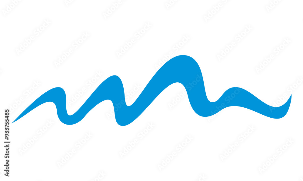 Poster icon water wave logo illustration