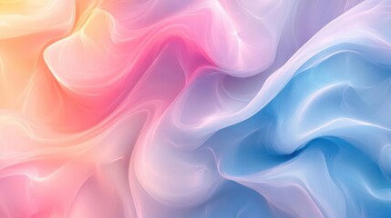 Obraz premium A digital artwork with abstract and neon floral patterns, blending pastel colors of pink, blue,