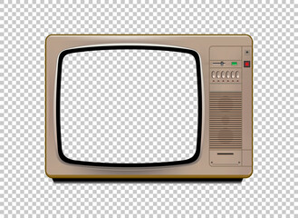 Vector retro television mock up isolate on transparent