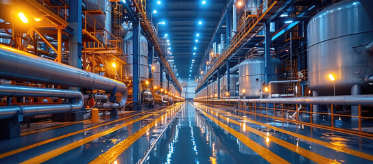 Oil and gas production plant, industrial facility.