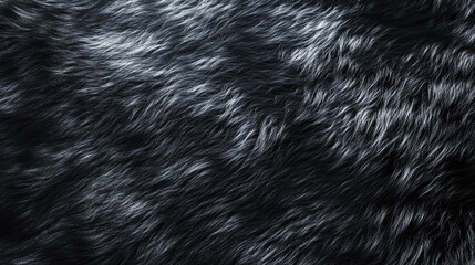 Fototapeta premium Black and white animal fur texture background showing closeup detail