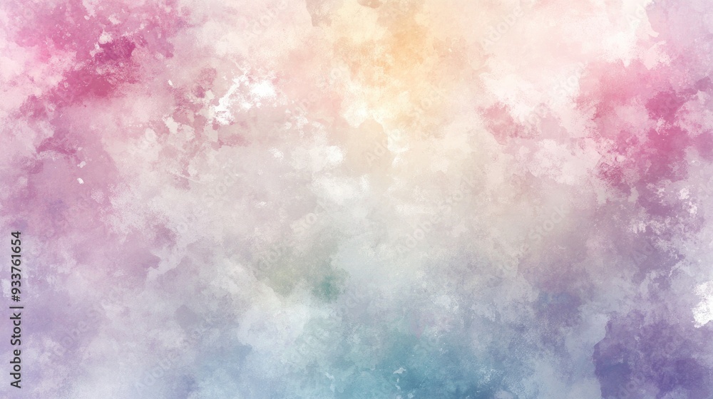 Poster watercolor abstract background with a soft blurred wash of light colors creating a dreamy magical an