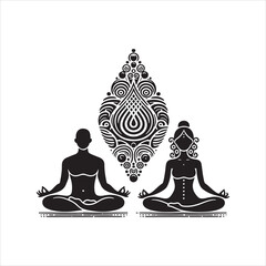 Yoga meditation vector icon