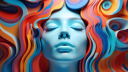 3D Illustration visualizes a healing of stress anxiety deep sleep