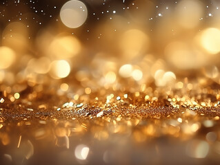 Bright christmas background in gold color