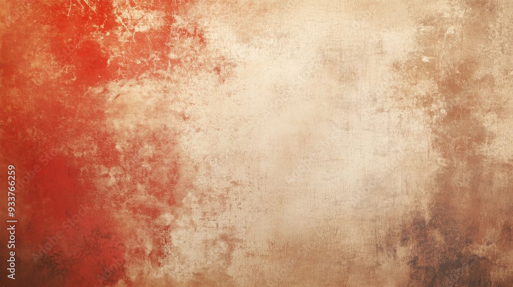 Wall mural a vintage grunge background featuring a textured gradient of cream, red, and black tones, perfect fo