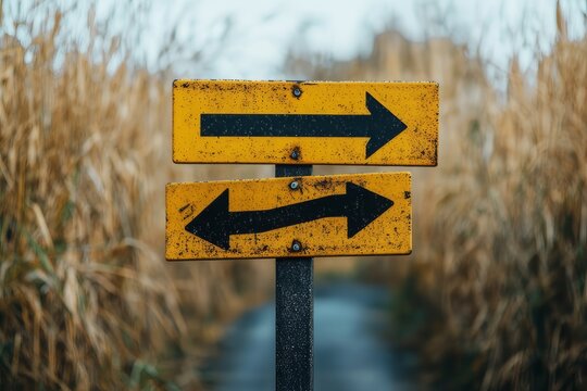  A road sign with humorous directions. 