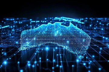 Digital map of australia network connectivity created with generative ai
