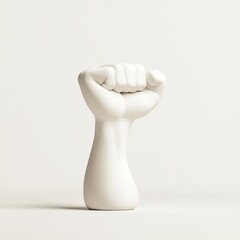 Simplistic 3D Muscle Arm Icon Symbolizing Strength and Bodybuilding