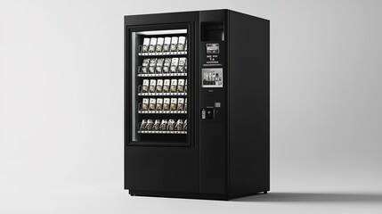 Blank black and white vending machine snacks and drinks mockup