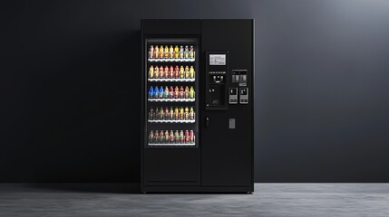 Blank black and white vending machine snacks and drinks mockup
