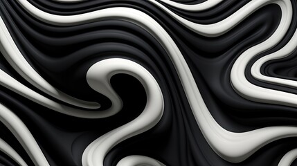 Obraz premium The beautiful black and white wavy fabric. Smooth elegant silk with folds in full screen. Delicate cloth. Abstract background. Illustration for banner, cover, brochure or presentation.