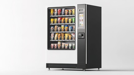 Blank black and white vending machine snacks and drinks mockup
