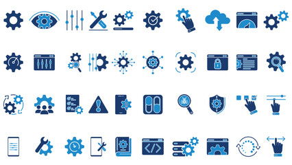 setting setup icon solid collection vector design in trendy style