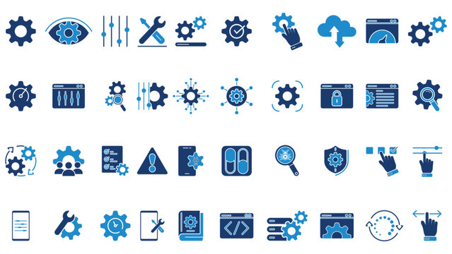 setting setup icon solid collection vector design in trendy style