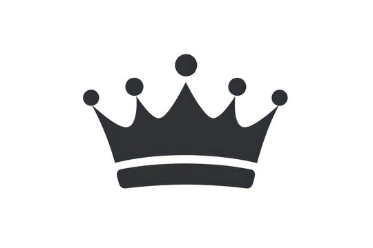 Simple black crown icon with five points on a transparent background, perfect for royalty or leadership concepts in design projects.