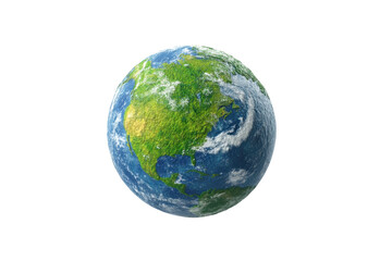 Fototapeta premium High-resolution image of Earth showcasing vibrant blue oceans and lush green continents, depicting the beauty of our planet from space.