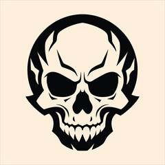 Skeleton head silhouette vector illustration