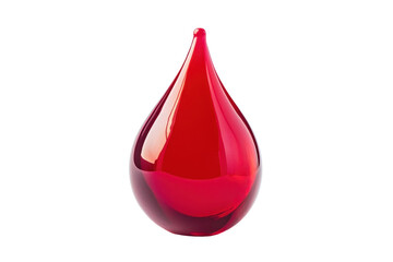 Obraz premium Elegant red glass droplet with smooth curves, isolated on a transparent background. Perfect for minimalist and artistic design projects.