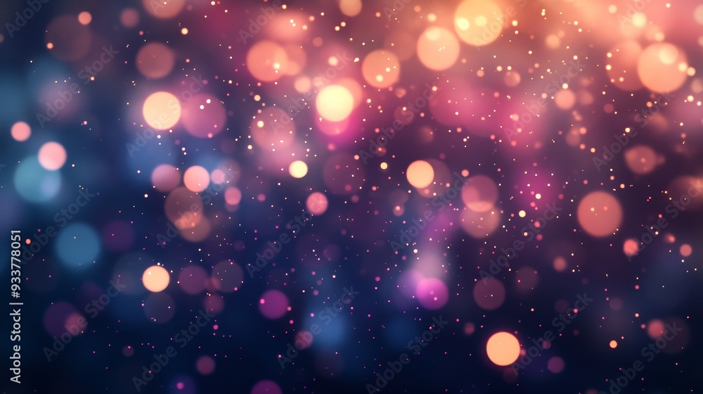 Canvas Prints Festive Bokeh Background with Warm Lights - This image features a blurred background with warm, colorful lights, symbolizing celebration, joy, and warmth. The twinkling lights and soft focus create a 