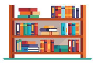 Bookshelf vector art illustration 