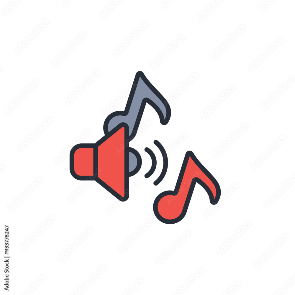 Poster sound icon. vector.editable stroke.linear style sign for use web design,logo.symbol illustration.