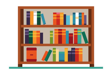 Bookshelf vector art illustration 