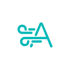 a combination of logos and vectors of wind, with initials, letters, numbers, or alphabets for business and others
